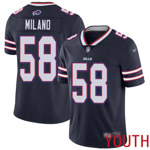 Youth Buffalo Bills 58 Matt Milano Limited Navy Blue Inverted Legend NFL Jersey